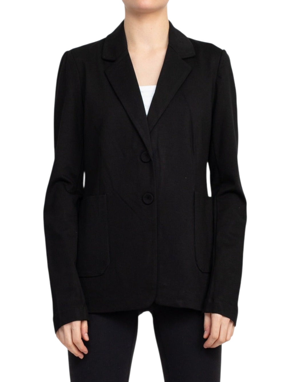 NWT T Tahari Black Womens Two Button Tailored Blazer Jacket With Pockets Black 4